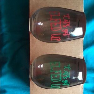 Holiday wine glasses